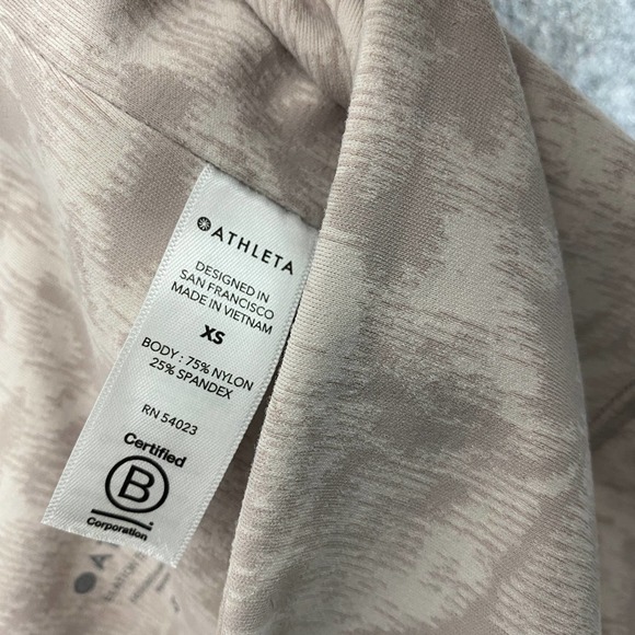 Athleta Legging XS Pink Elastion Textured Tight Abstract Print High Rise Workout - Picture 8 of 14